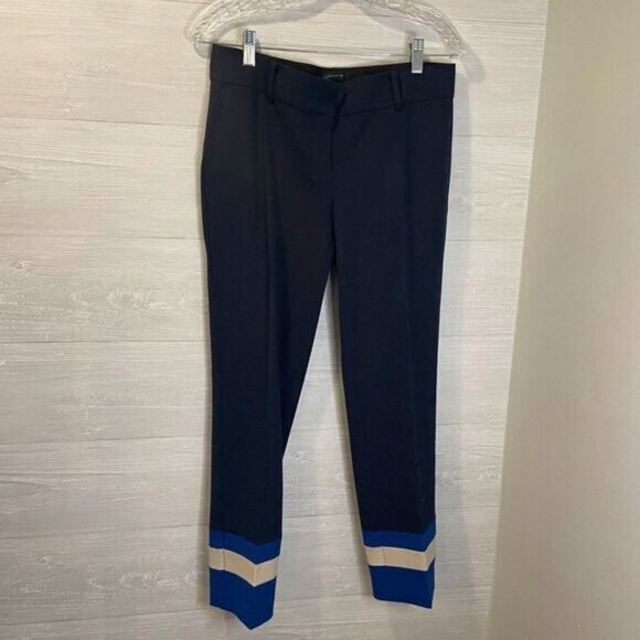 Ann Taylor Women's Color blocked Trouser‎ Straight Crop Ankle Pants - Picture 3 of 6